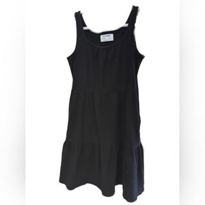 Old Navy Black Ribbed Tank Top with Gathered Neckline